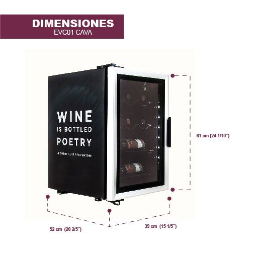 Imbera VC01-W1 1024301 CAVA DE VINOS con Capacidad para 10 Botellas - Imagen 2