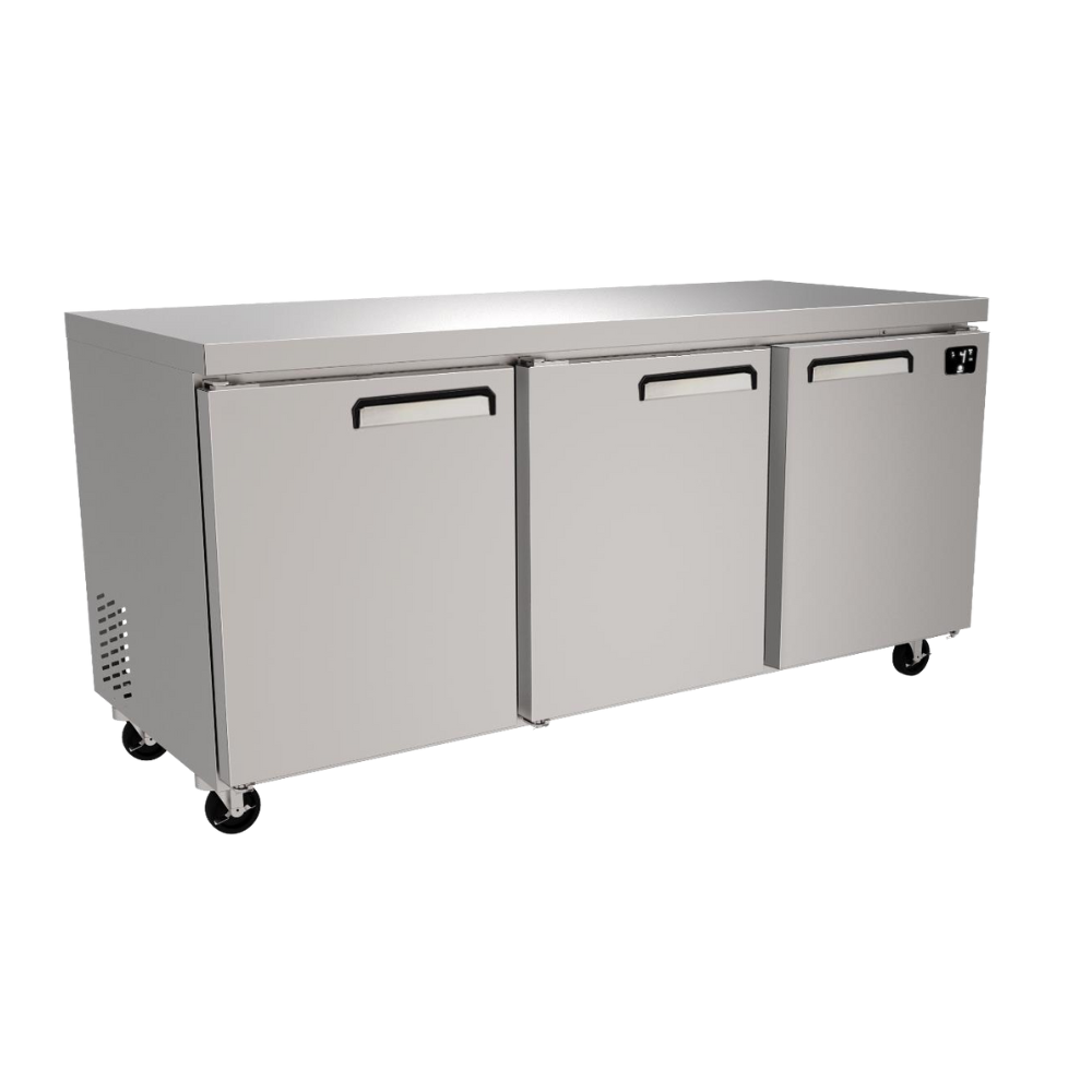 Imbera UCT72-3P Mesa Refrigerada Lisa Con 3 Puertas 3 Parrillas